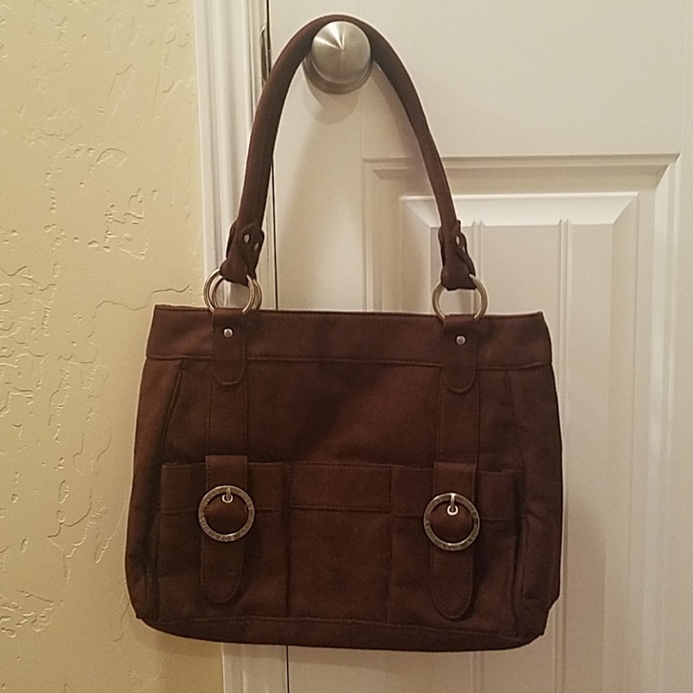 Brand new chocolate suede Roxy purse